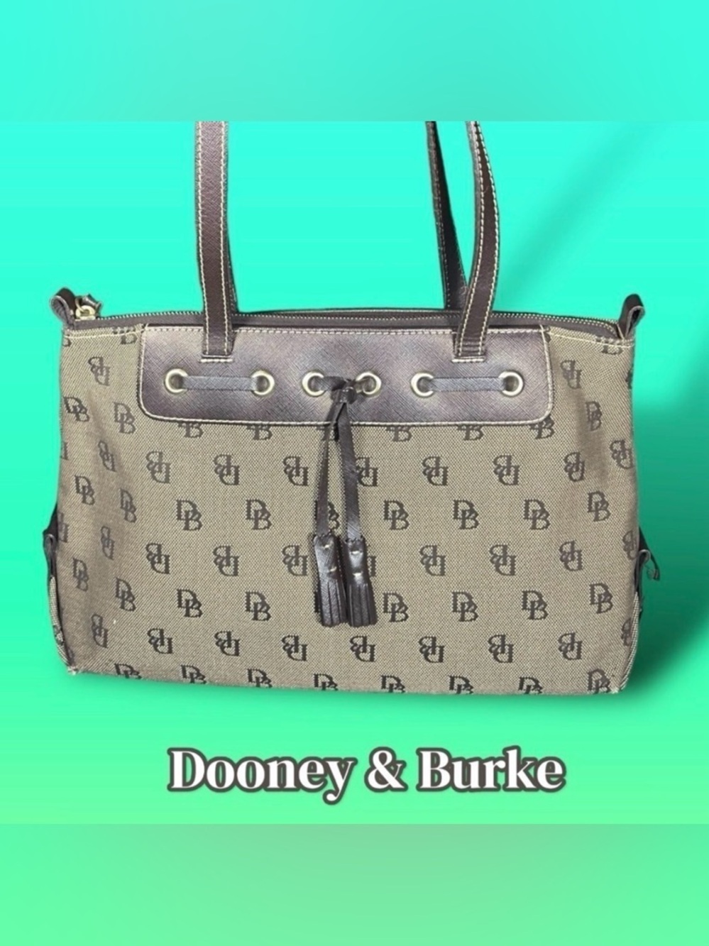 Dooney & Bourke Signature Tassel Top Zip Shoulder Tote